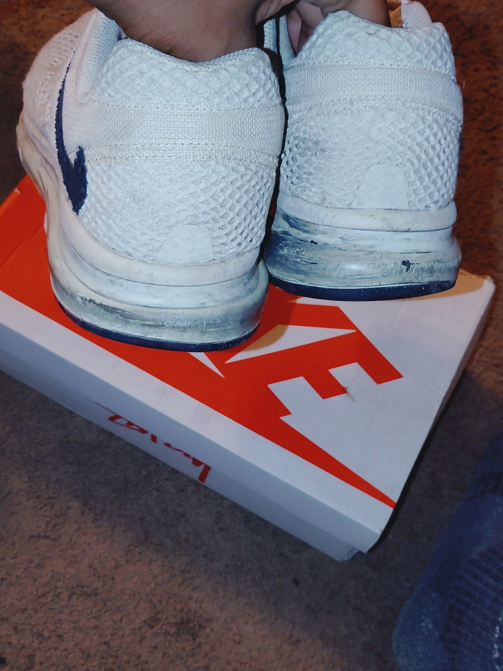 Nike Air Max 2013 Stussy White Mesh Running Sneakers With Navy Swoosh View 2
